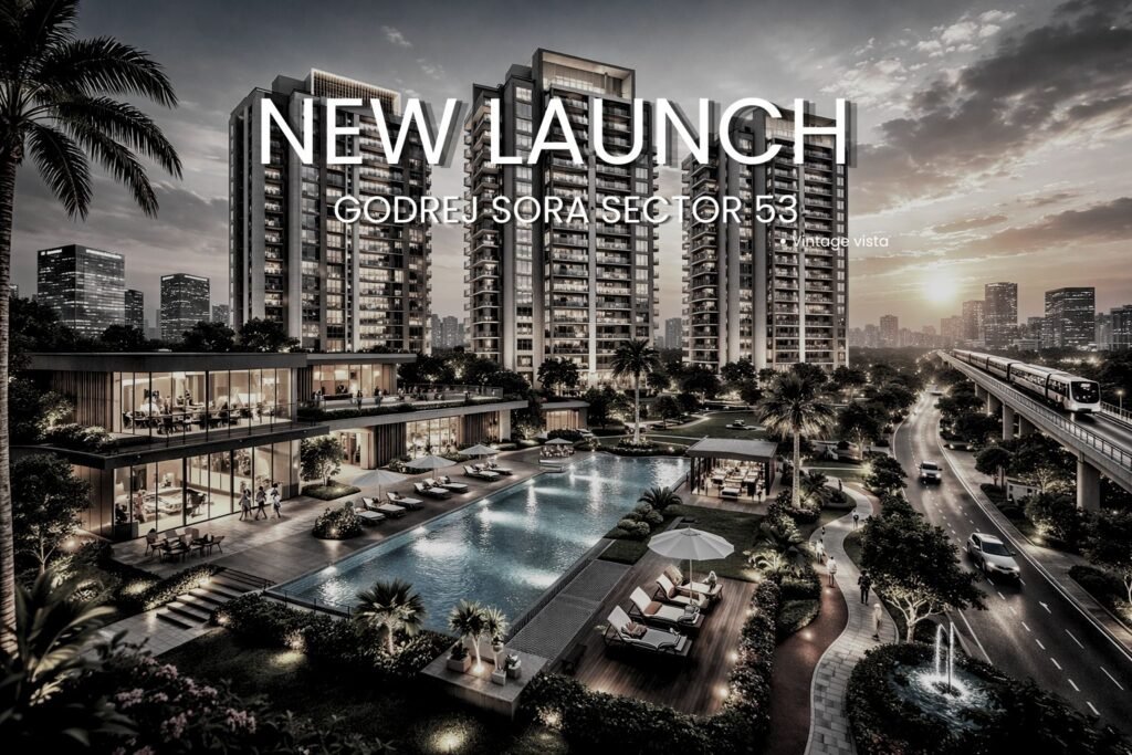 Godrej Sora Gurgaon luxury high-rise apartments in Sector 53 near Golf Course Road with landscaped gardens and skyline view