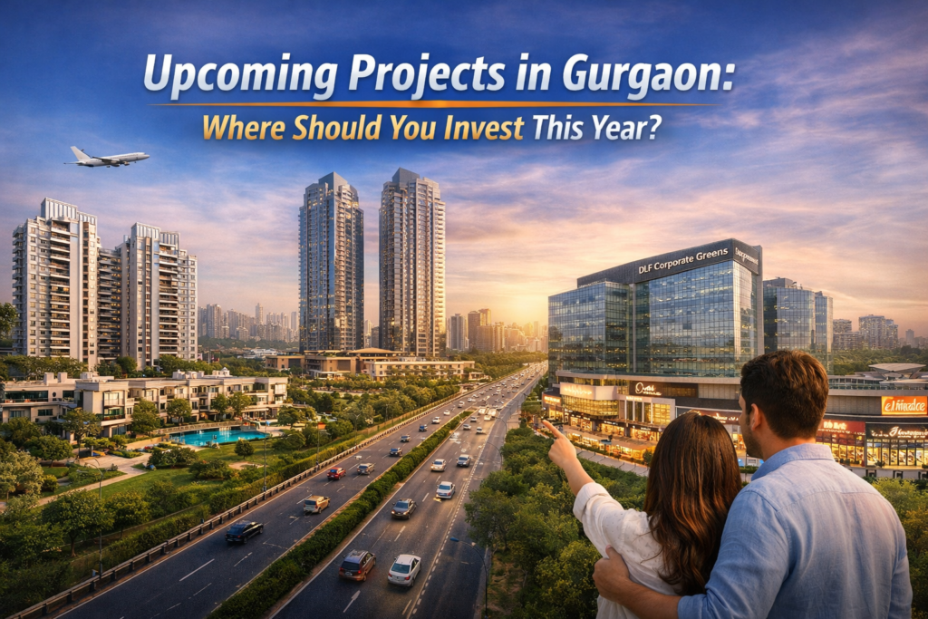 Upcoming Projects in Gurgaon showcasing modern residential and commercial developments for smart real estate investment in 2026.