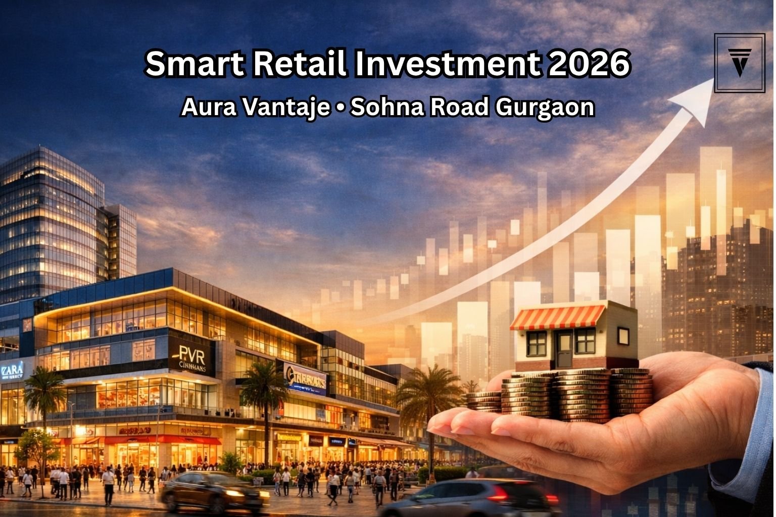 Aura Vantaje Sohna Road Gurgaon modern commercial retail project with investment growth concept