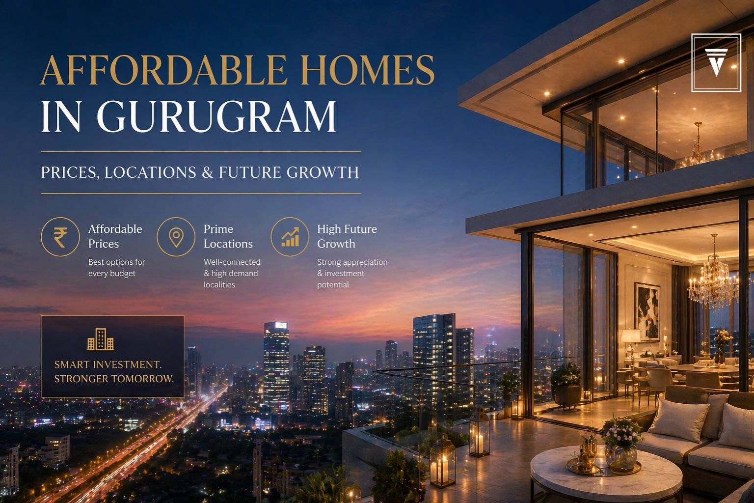 Modern affordable homes in Gurugram with luxury residential buildings and green surroundings