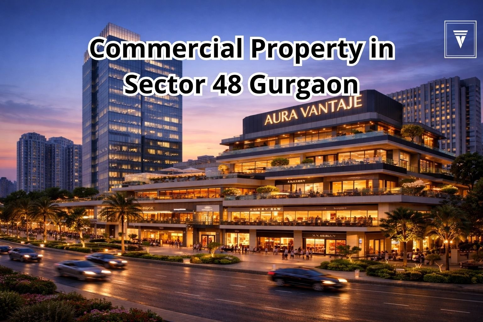 Luxury commercial property Aura Vantaje in Sector 48 Gurgaon with modern office tower and retail spaces