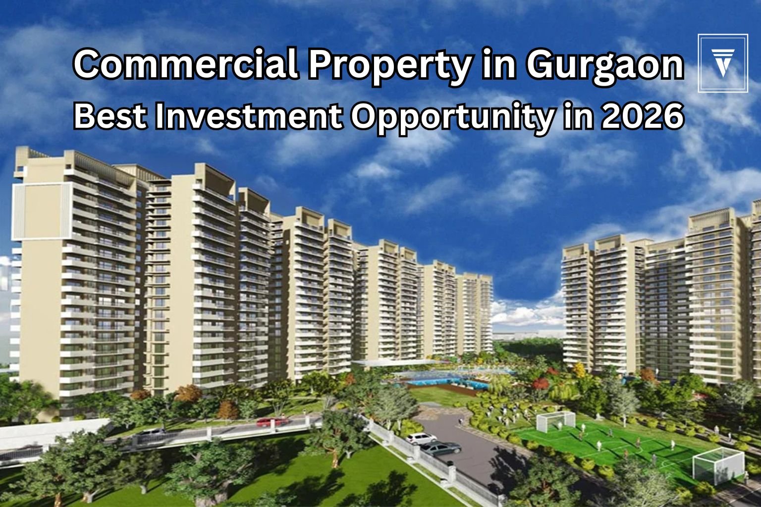 Commercial property in Gurgaon skyline with modern office buildings showing investment opportunity in 2026