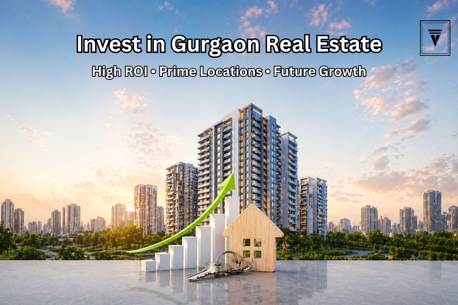 Gurgaon apartments for sale with modern high-rise buildings and real estate investment concept for 2026