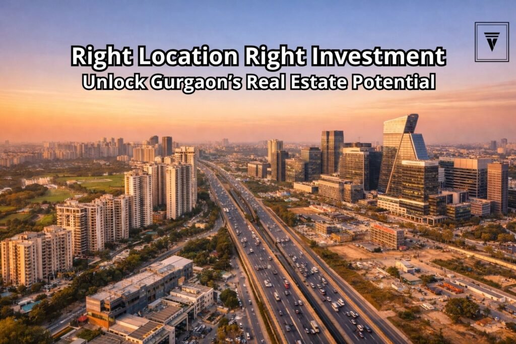 Modern aerial view of Gurgaon skyline showing residential and commercial areas ideal for property investment