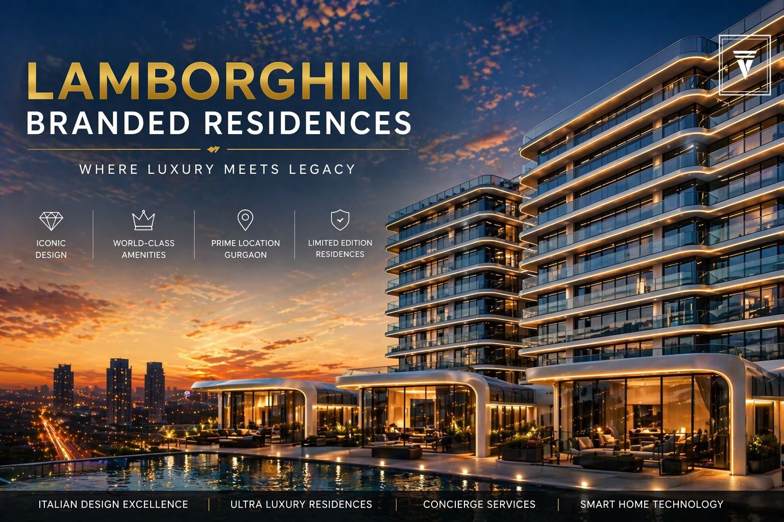 Lamborghini Branded Residences luxury apartments in Gurgaon with modern architecture and premium lifestyle amenities