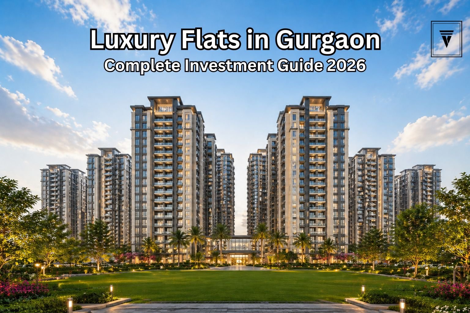 Luxury flats in Gurgaon with modern high-rise buildings and landscaped surroundings
