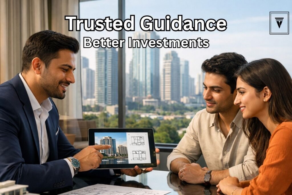 Real estate channel partner assisting buyers in Gurgaon with modern property consultation