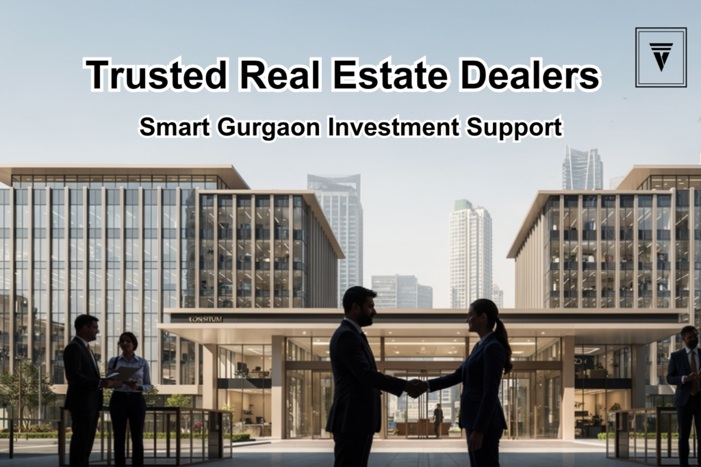Modern real estate office in Gurgaon representing trusted property dealers and investment guidance