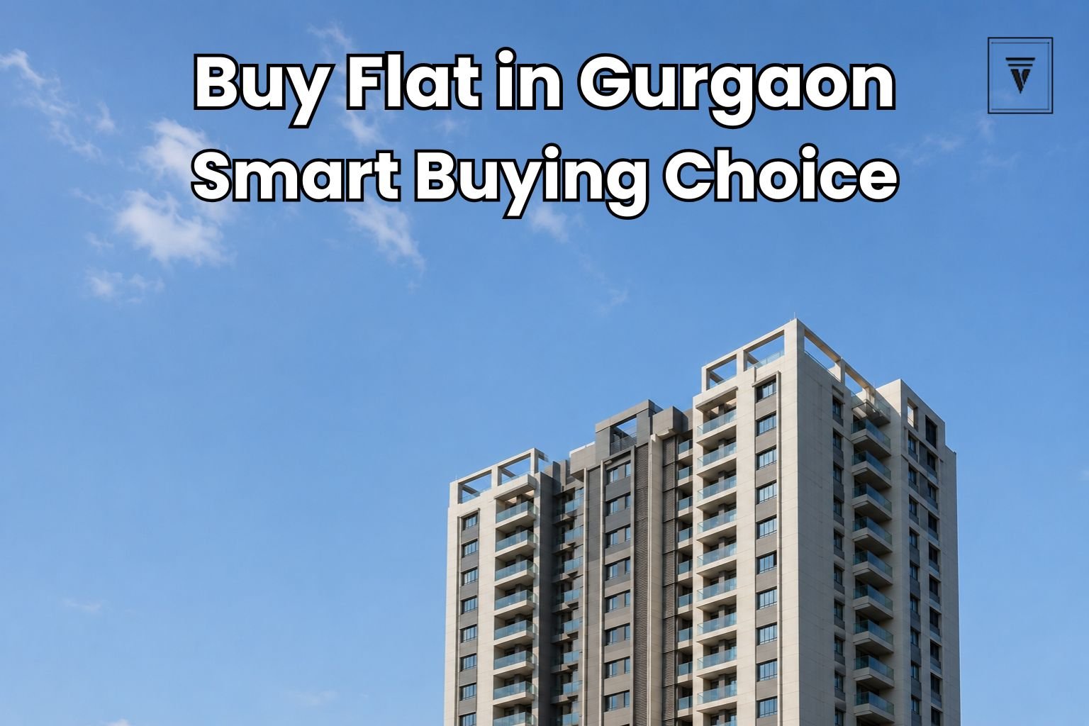 Modern apartment building in Gurgaon under blue sky for self-use or investment concept