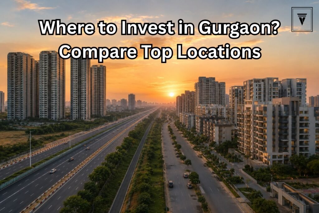 Aerial view of Gurgaon showing Dwarka Expressway and Sohna Road with modern residential projects