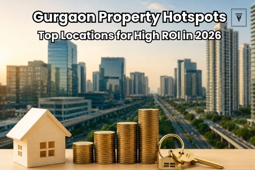 Modern Gurgaon skyline with real estate investment concept and residential towers