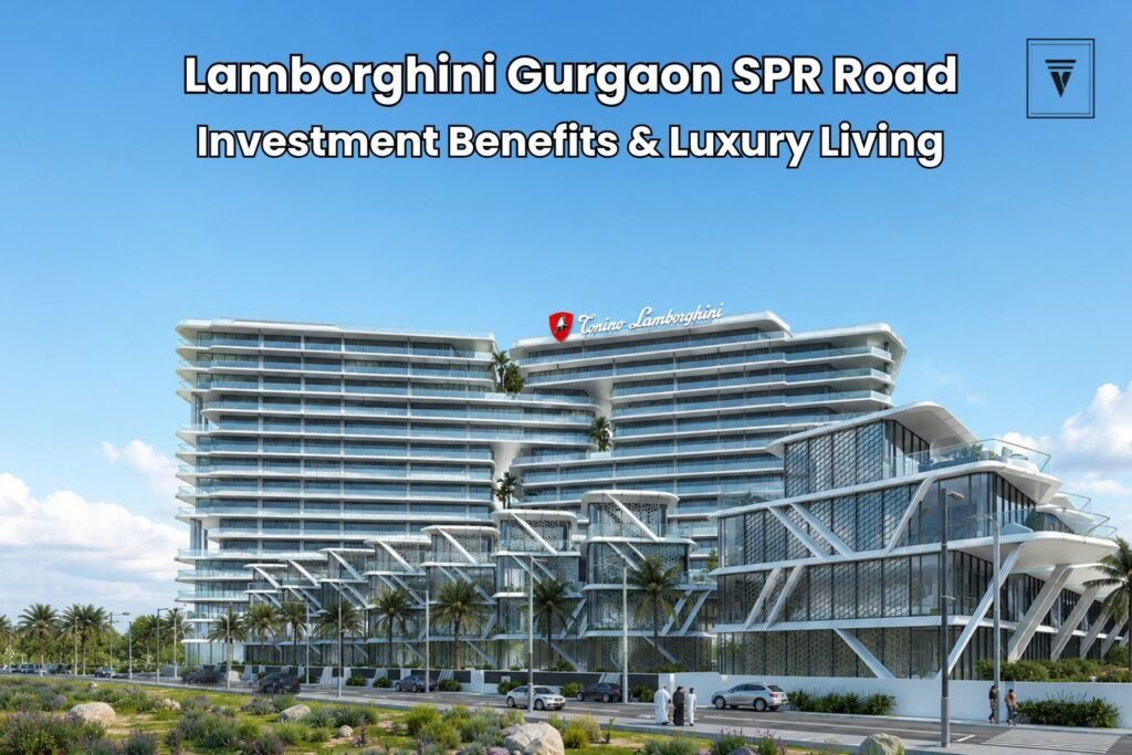 Lamborghini-branded luxury residences on SPR Road, Gurgaon, featuring contemporary architecture and expansive sky space.