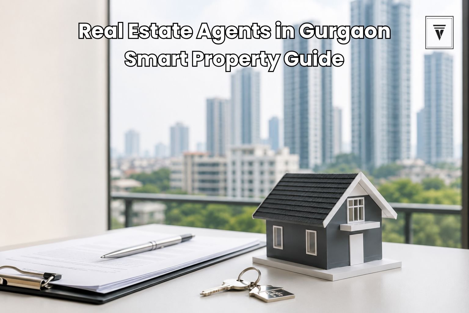 Real estate agents in Gurgaon discussing property options in a modern city setting for smart property decisions