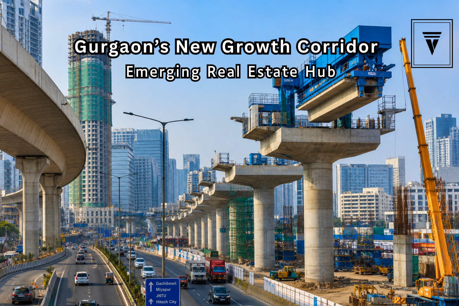 Upcoming infrastructure projects near Dwarka Expressway with roads and construction in Gurgaon