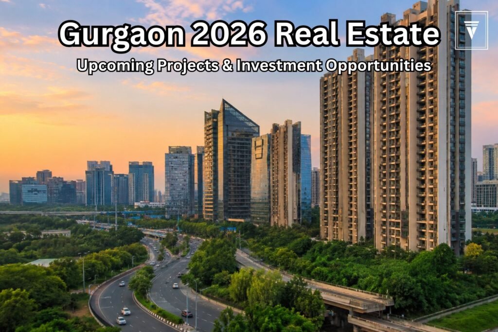 Upcoming real estate projects in Gurgaon 2026 showcasing modern high-rise buildings and growing investment opportunities in Gurugram