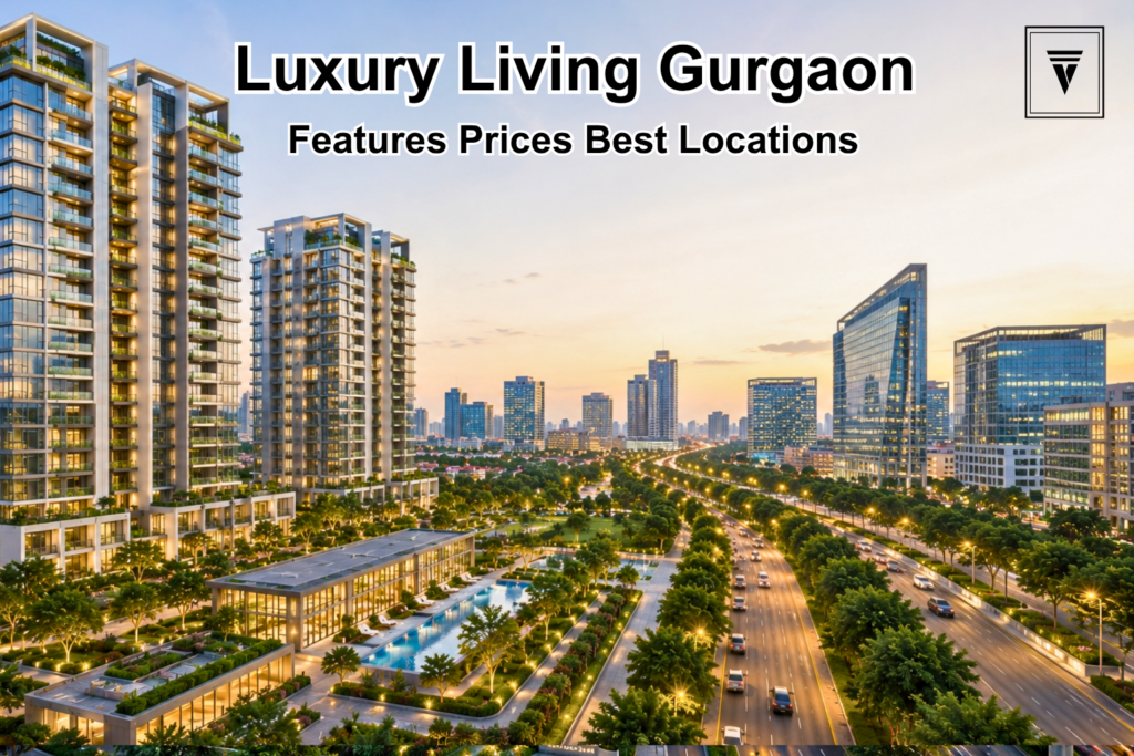 Luxury living in Gurgaon featuring premium residential towers, world-class amenities, landscaped surroundings, and prime luxury locations.